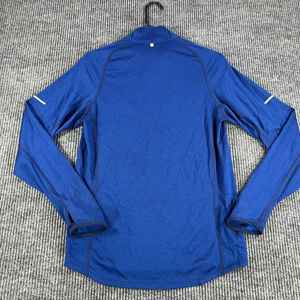 Nike Pullover Wool Shirt Mens Small Blue‎ Long Sleeve 1/4 Zip Running Workout
